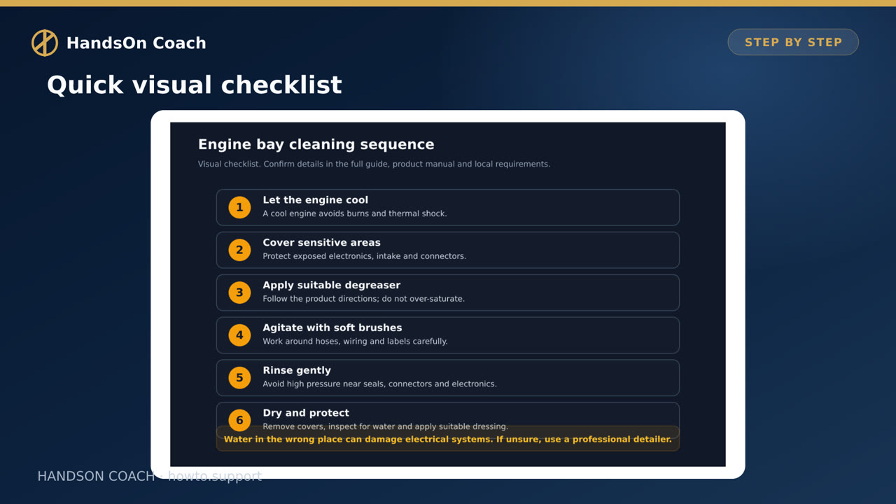 How to Deep Clean an Engine Bay visual checklist